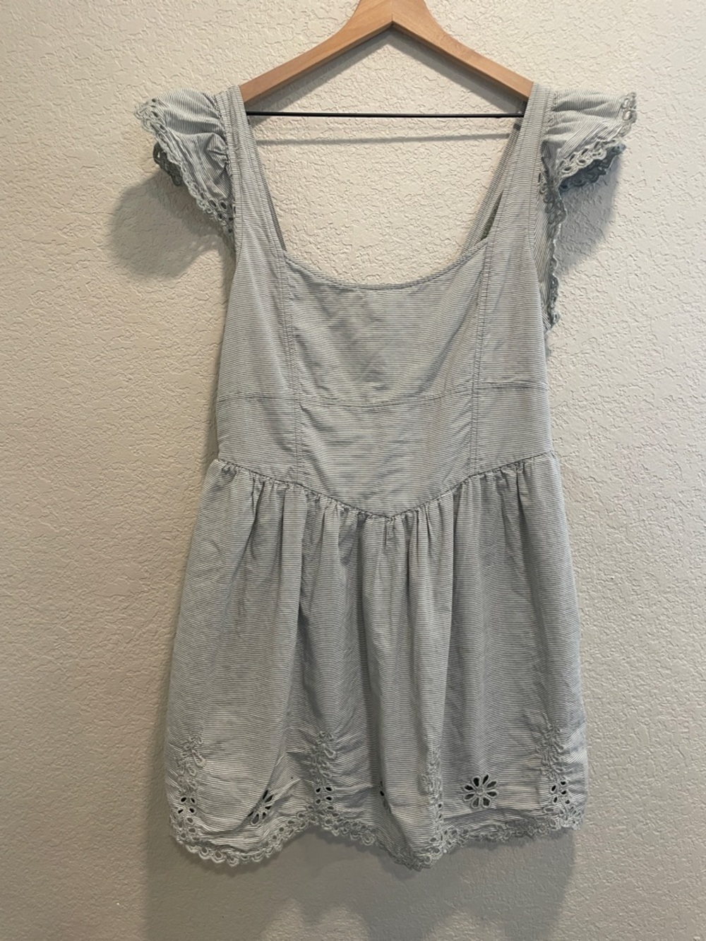 American Eagle Eyelet Flutter Sleeve Mini Dress XL Cottagecore